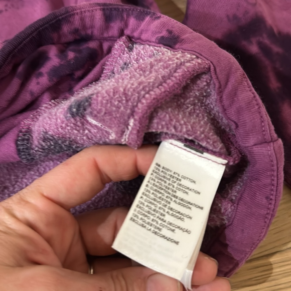 The North Face Purple Tie Dye Kids Pullover Hoodie Medium 7/8 - Picture 4 of 5